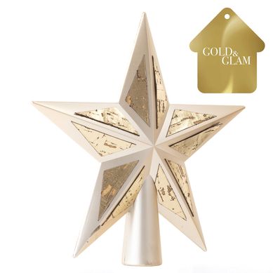 Top rbol Estrella 20 cm Dorada