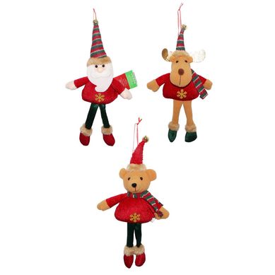 Adorno colgante rojo navidad 25 cm surtido