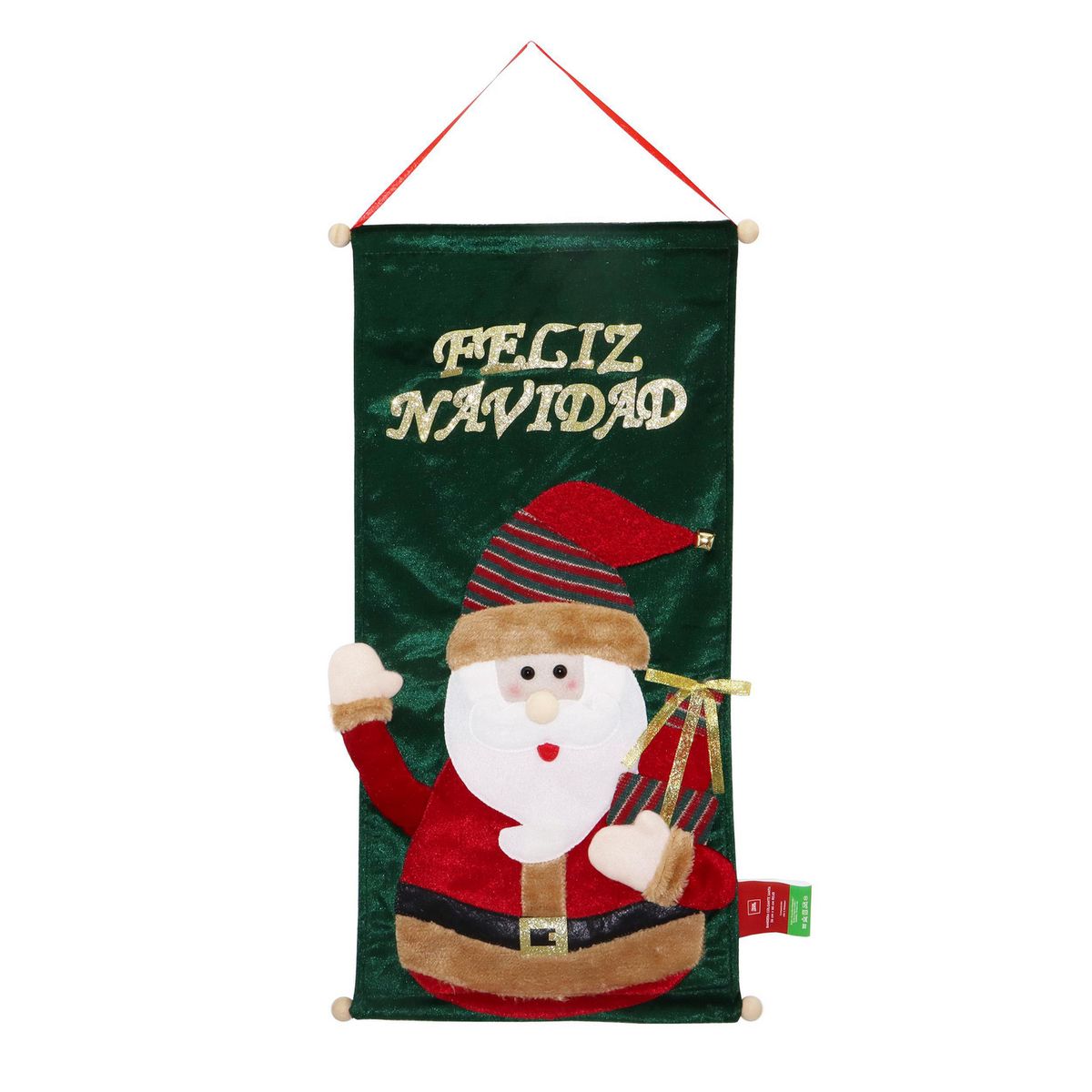 DEAR SANTA - Bandera colgante santa 36x66 cm rojo