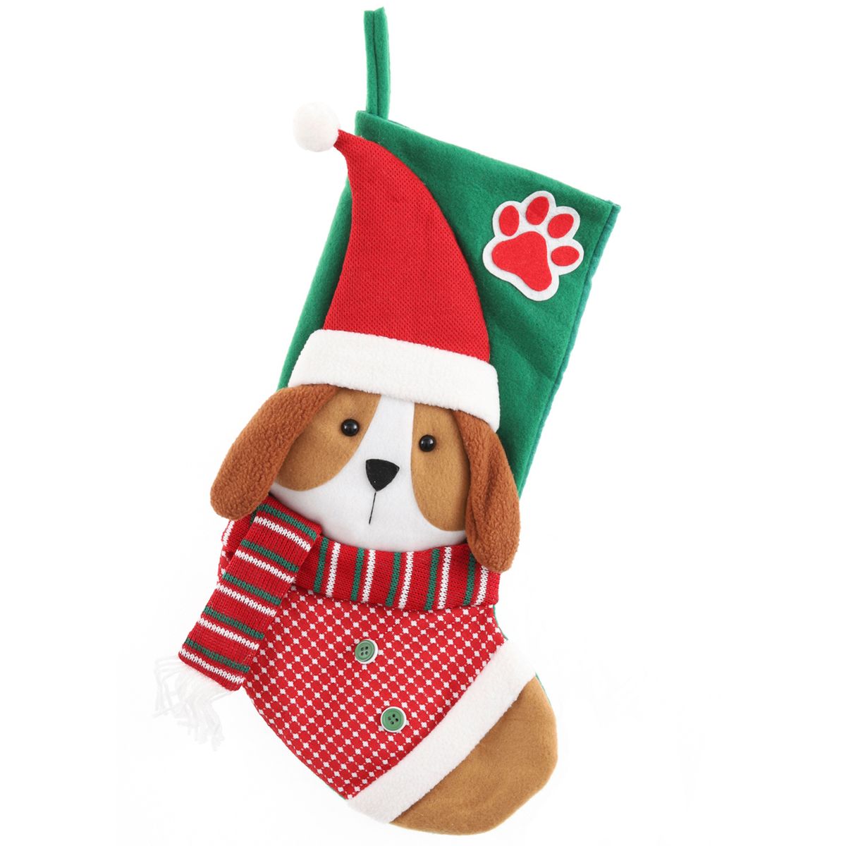 DEAR SANTA - Bota perro navidad verde 48 cm