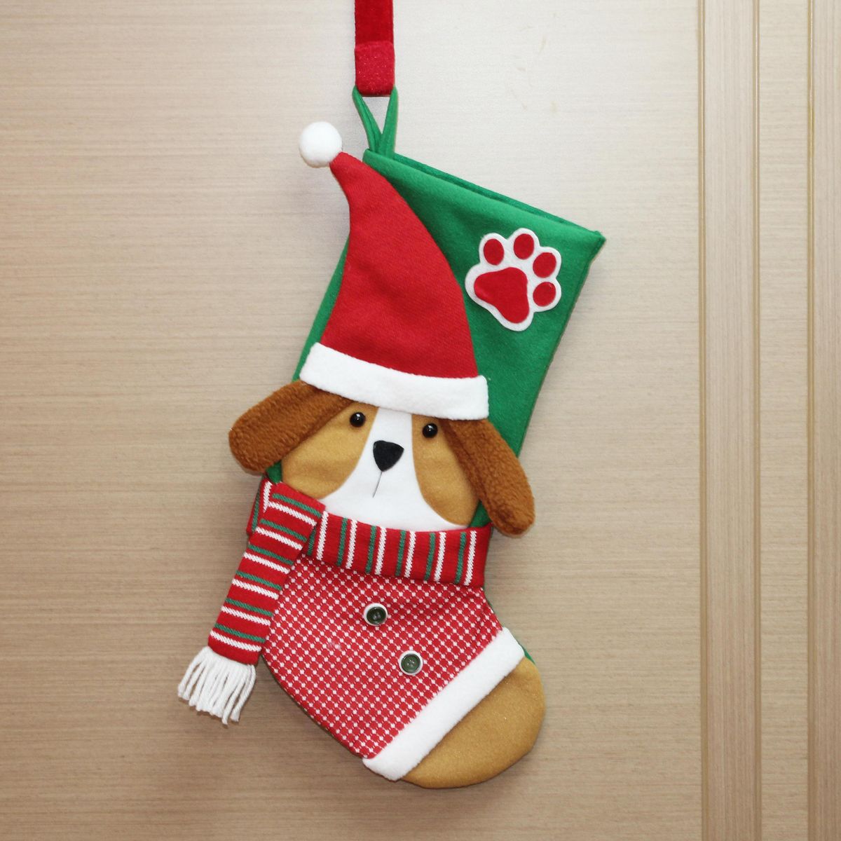 DEAR SANTA - Bota perro navidad verde 48 cm
