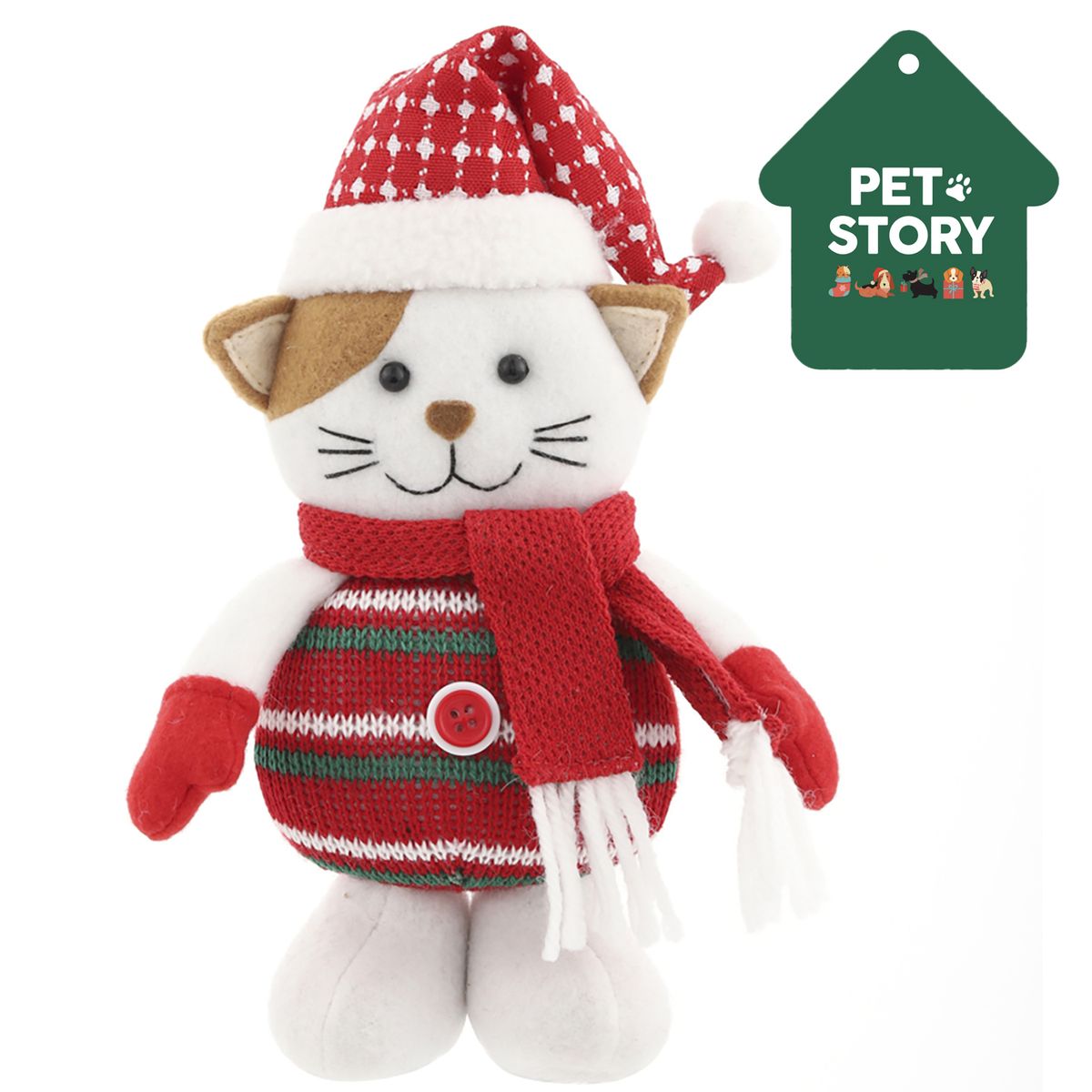 DEAR SANTA - Gato de pie navideño 20 cm