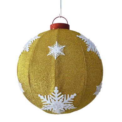 Bola dorada 10 luces batera 60 cm