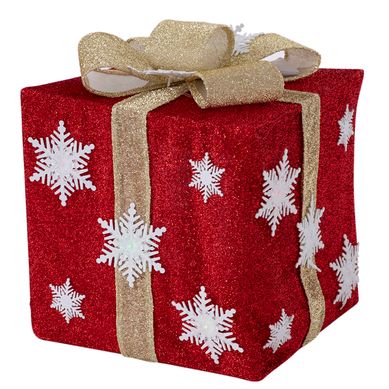 Caja regalo plegable rojo led 45 cm