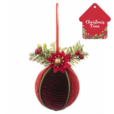Esfera textil 8 cm rojo