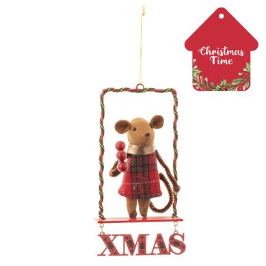 Adorno rbol ratn xmas 13 cm