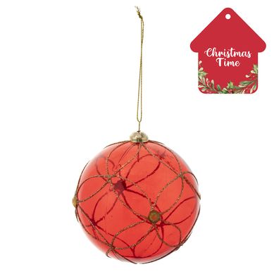 Esfera roja pintado 10 cm