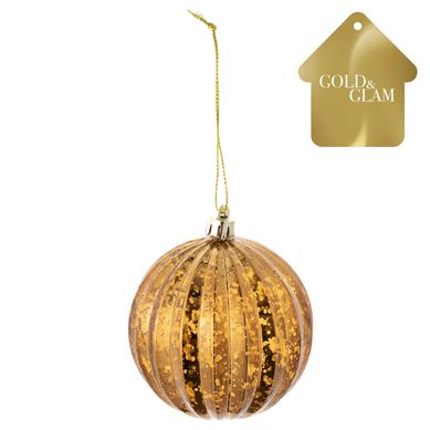 Esfera calabaza 8 cm dorada