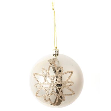 Adorno rbol esfera 10 cm champagne