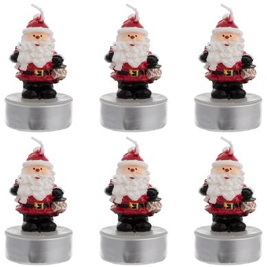 Set 6 vela santa rojo 3,8 cm