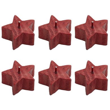 Set 6 vela estrella rojo 15,4 cm