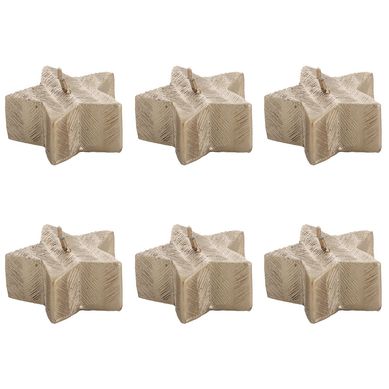 Set 6 vela estrella dorada 15,4 cm
