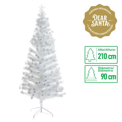 rbol de Navidad Fibra ptica 90 x 210 cm Blanco