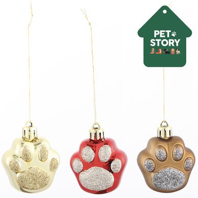 Set 3 adornos huella perro