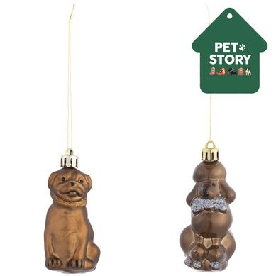 Set 2 adorno perro 8 cm