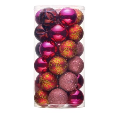 Set 30 esferas rosadas 6 cm