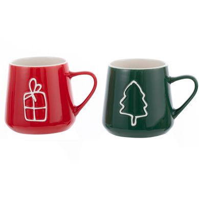 Set 2 tazas navid rojo/verde