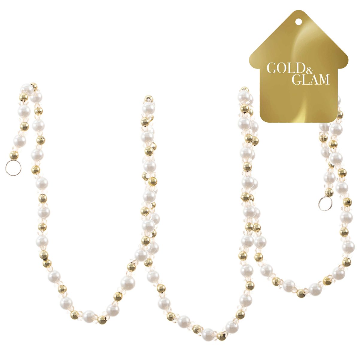 DEAR SANTA - Guirnalda cuenta 180 cm blanco/dorado