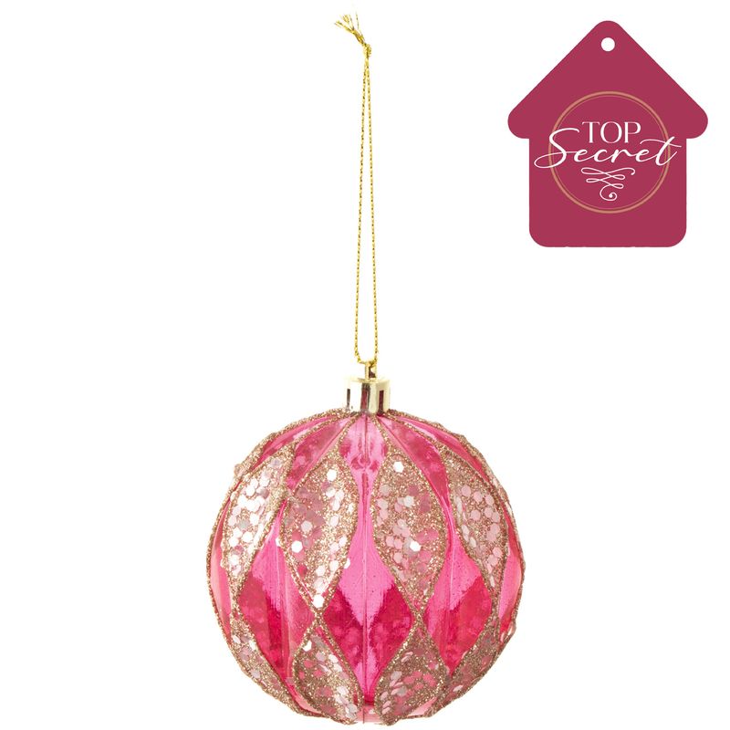 DEAR SANTA - Esfera bufon 8 cm fucsia
