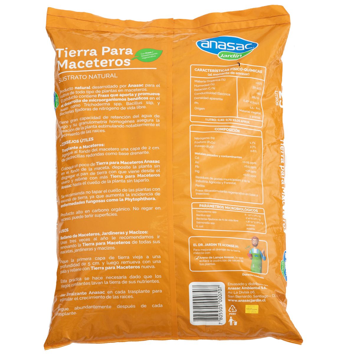 ANASAC - Tierra para Maceteros 25 litros saco