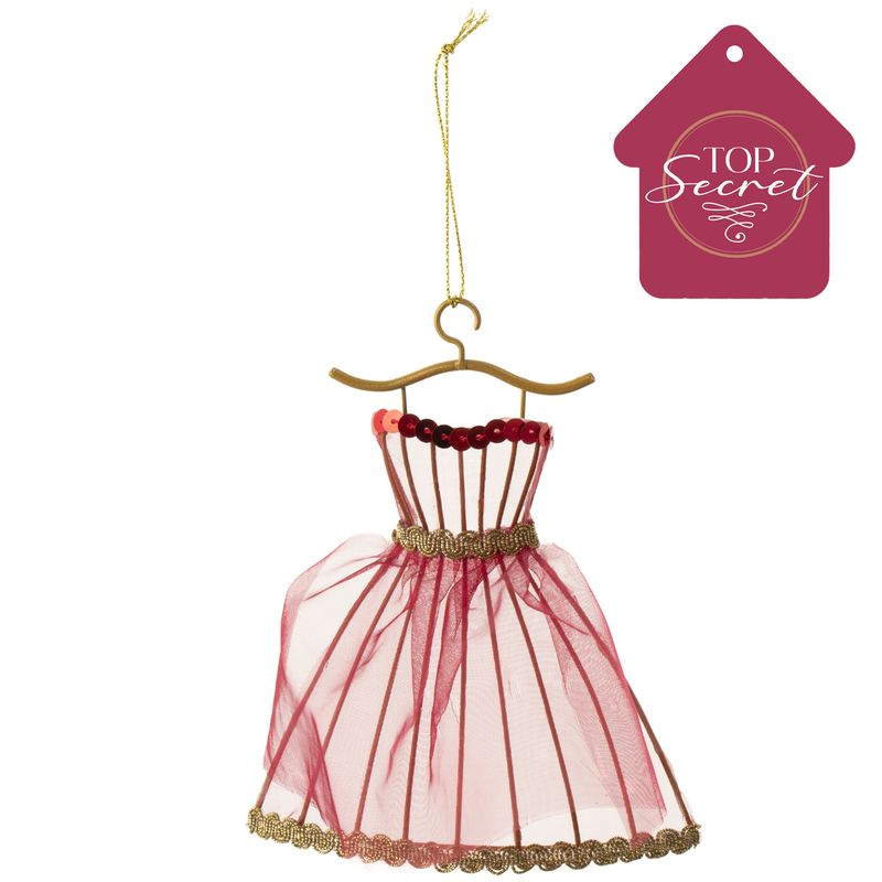 DEAR SANTA - Adorno árbol vestido 14 cm
