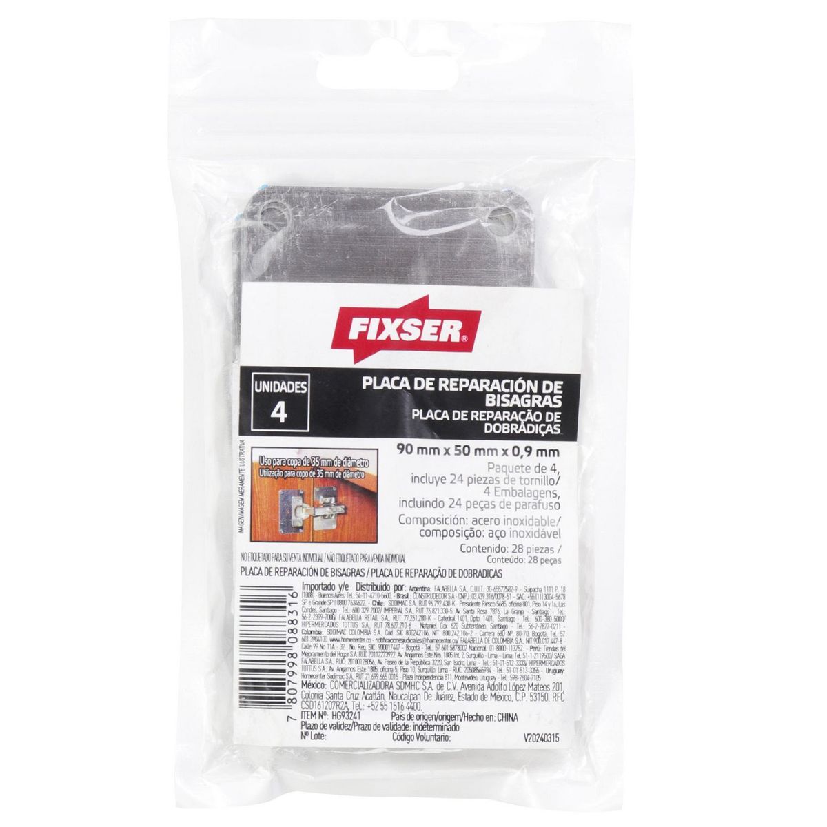 FIXSER - Kit reparación bisagras