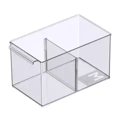 JUST HOME COLLECTION - Caja organizadora transparente 15,2x26,9x15 cm