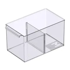 JUST HOME COLLECTION - Caja organizadora transparente 15,2x26,9x15 cm
