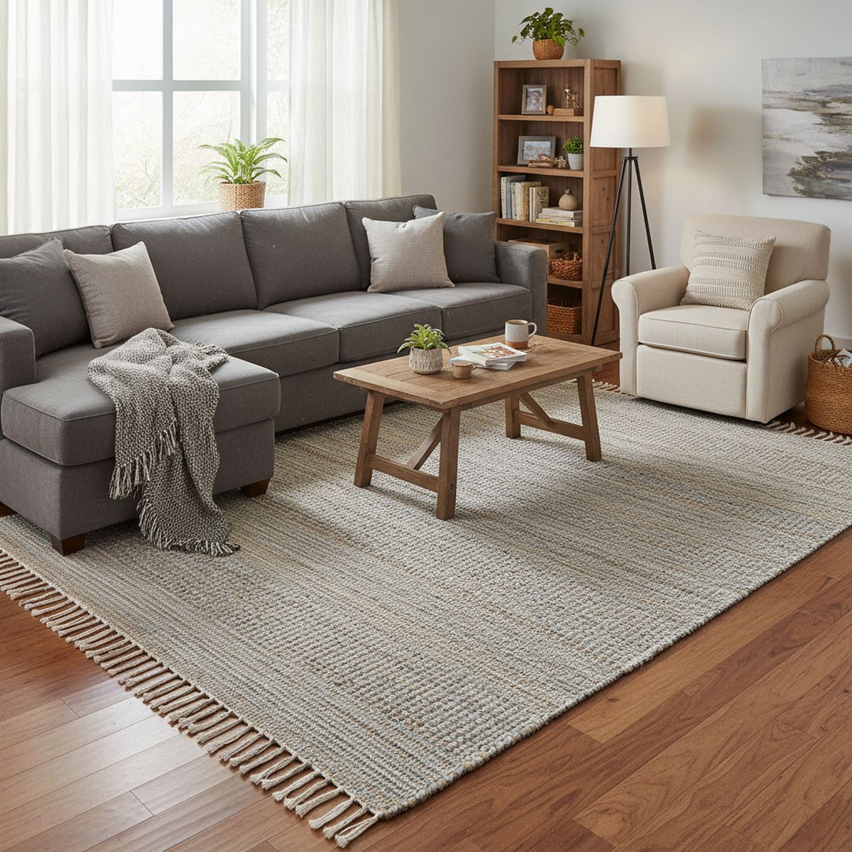 JUST HOME COLLECTION - Alfombra Grande Tofo 240x340 cm Algodón Natural