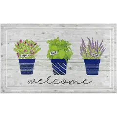 JUST HOME COLLECTION - Limpiapiés Maceteros 45x75 cm Gris/Azul/Verde