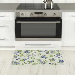 JUST HOME COLLECTION - Limpiapiés Floreado 45x75 cm Gris/Azul/Verde
