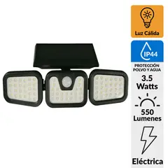 HALUX - Aplique Solar con Sensor Trío 3.5 W IP 44 550 lm Luz Cálida