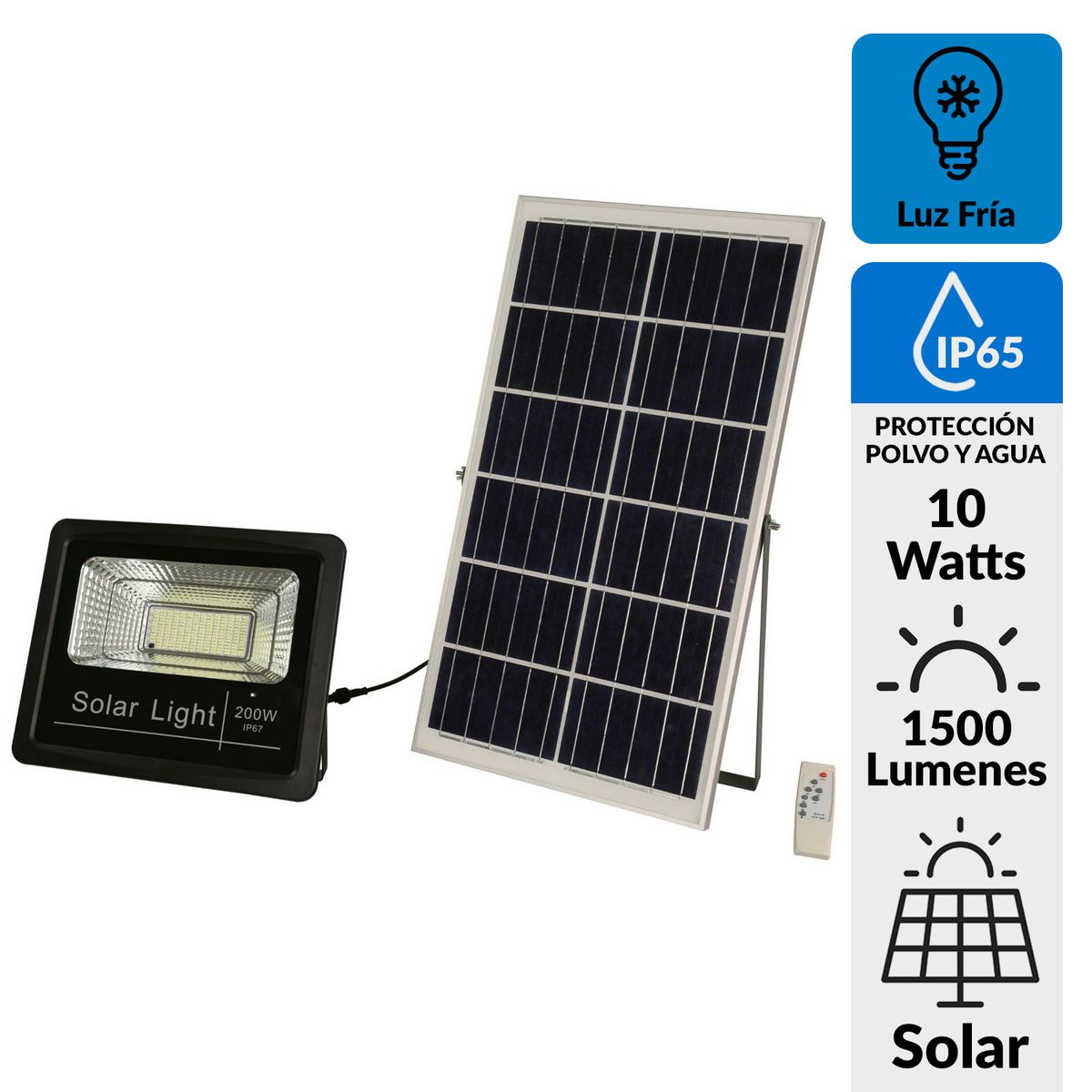 HALUX - Reflector Solar 10 W IP 65 1500 lm Luz Fría