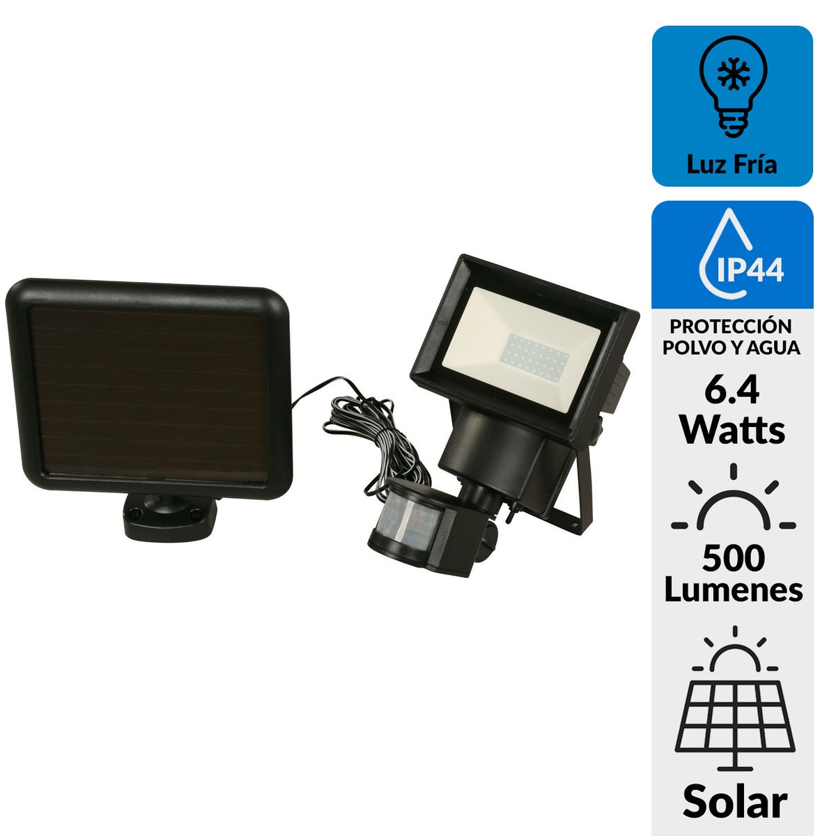 HALUX - Reflector Solar con Sensor 6.4 W IP 44 500 lm Luz Fría