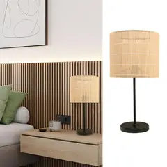 JUST HOME COLLECTION - Lámpara Mesa Fray 1L E27 Negro/Natural