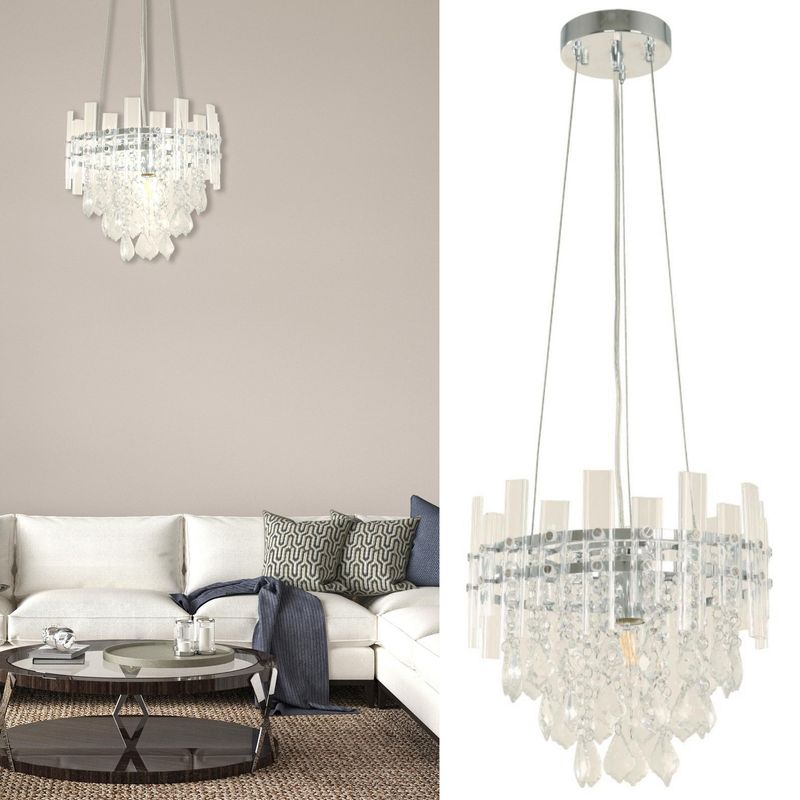 JUST HOME COLLECTION - Lámpara Colgante Vidrio Blanco 30.5 cm