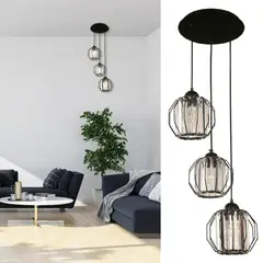 JUST HOME COLLECTION - Lámpara Colgar Fiori 3L E27 Negro