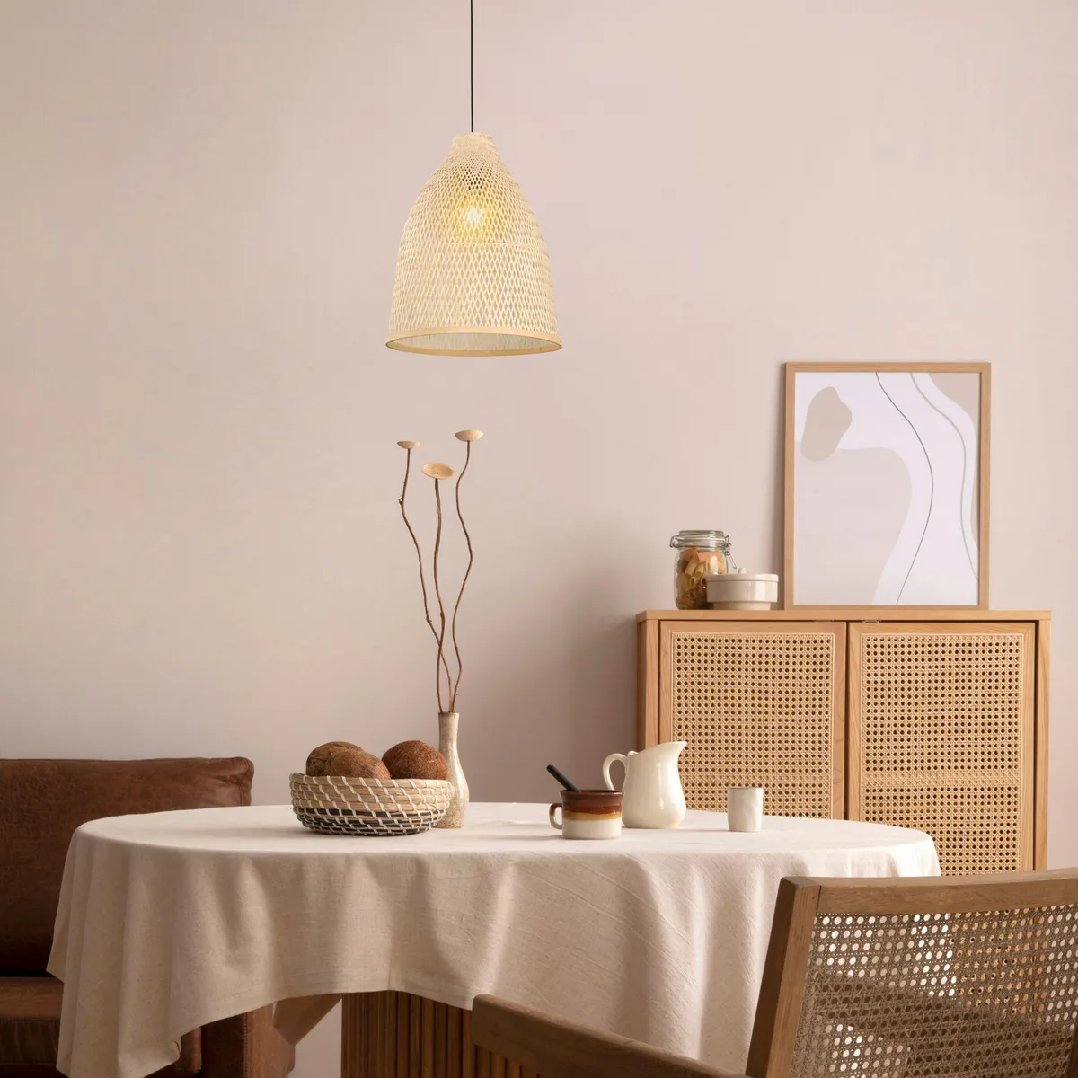 JUST HOME COLLECTION - Lámpara Colgante Bambú Negro