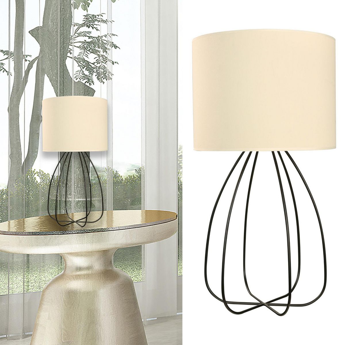 JUST HOME COLLECTION - Lámpara Mesa Salieri Negro 35x65 cm