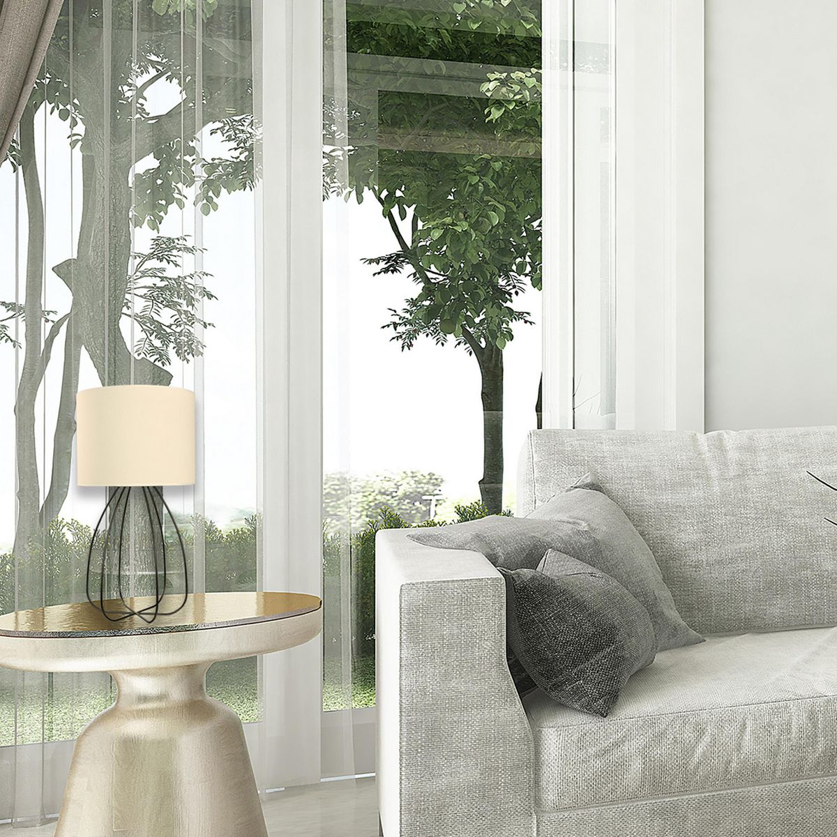 JUST HOME COLLECTION - Lámpara Mesa Salieri Negro 35x65 cm