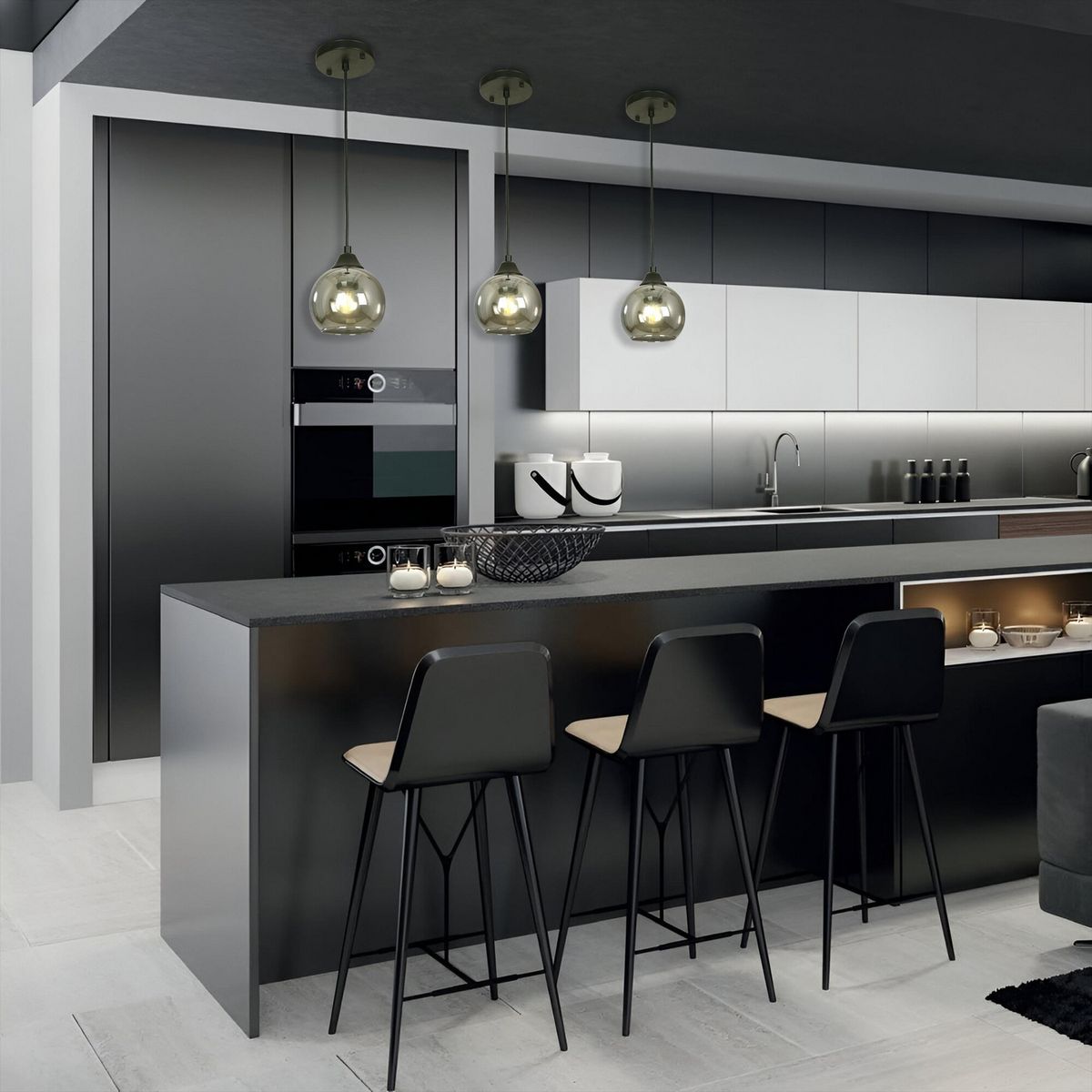 JUST HOME COLLECTION - Lámpara Colgante Metal Negro