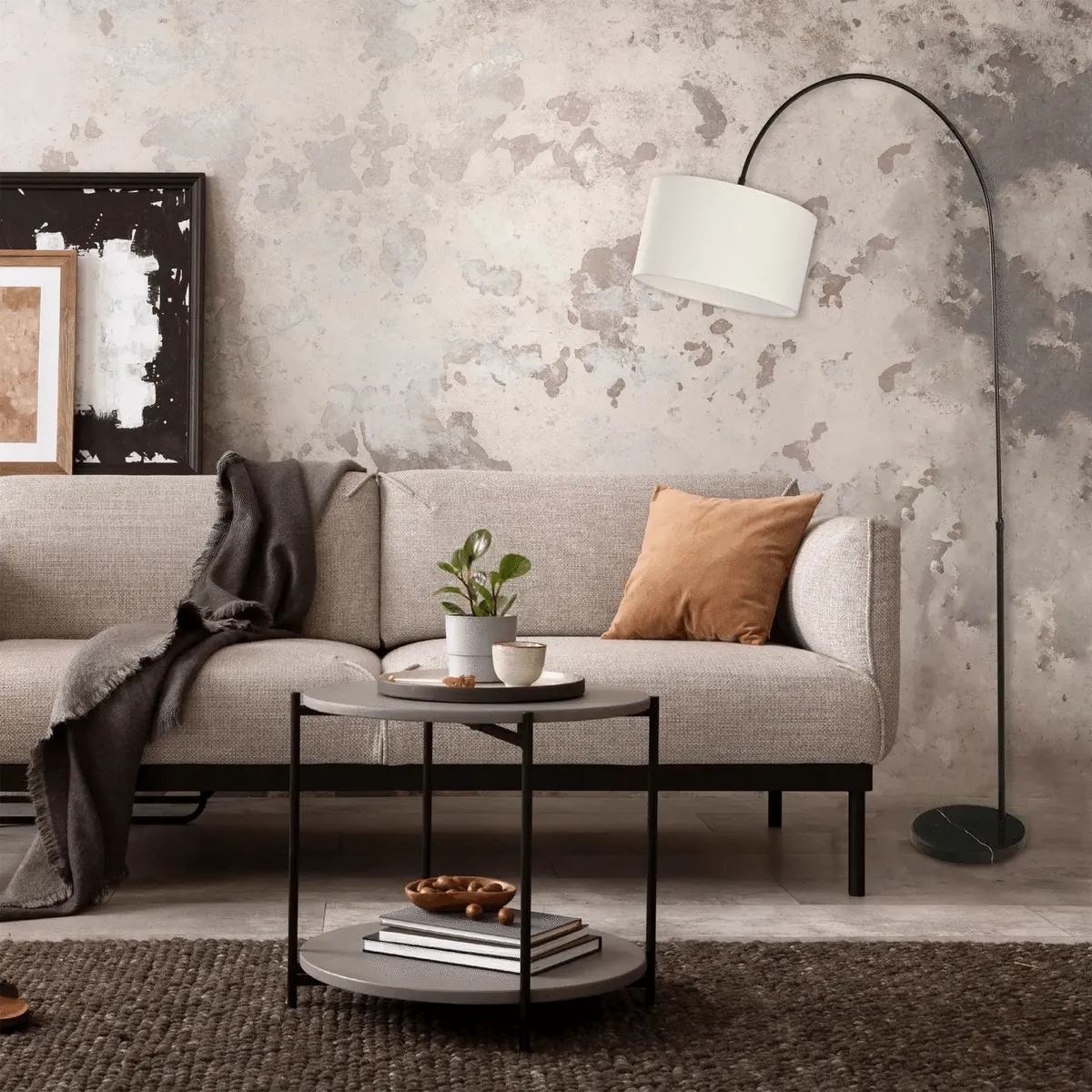 JUST HOME COLLECTION - Lámpara de Pie Bow Negro 108x187 cm