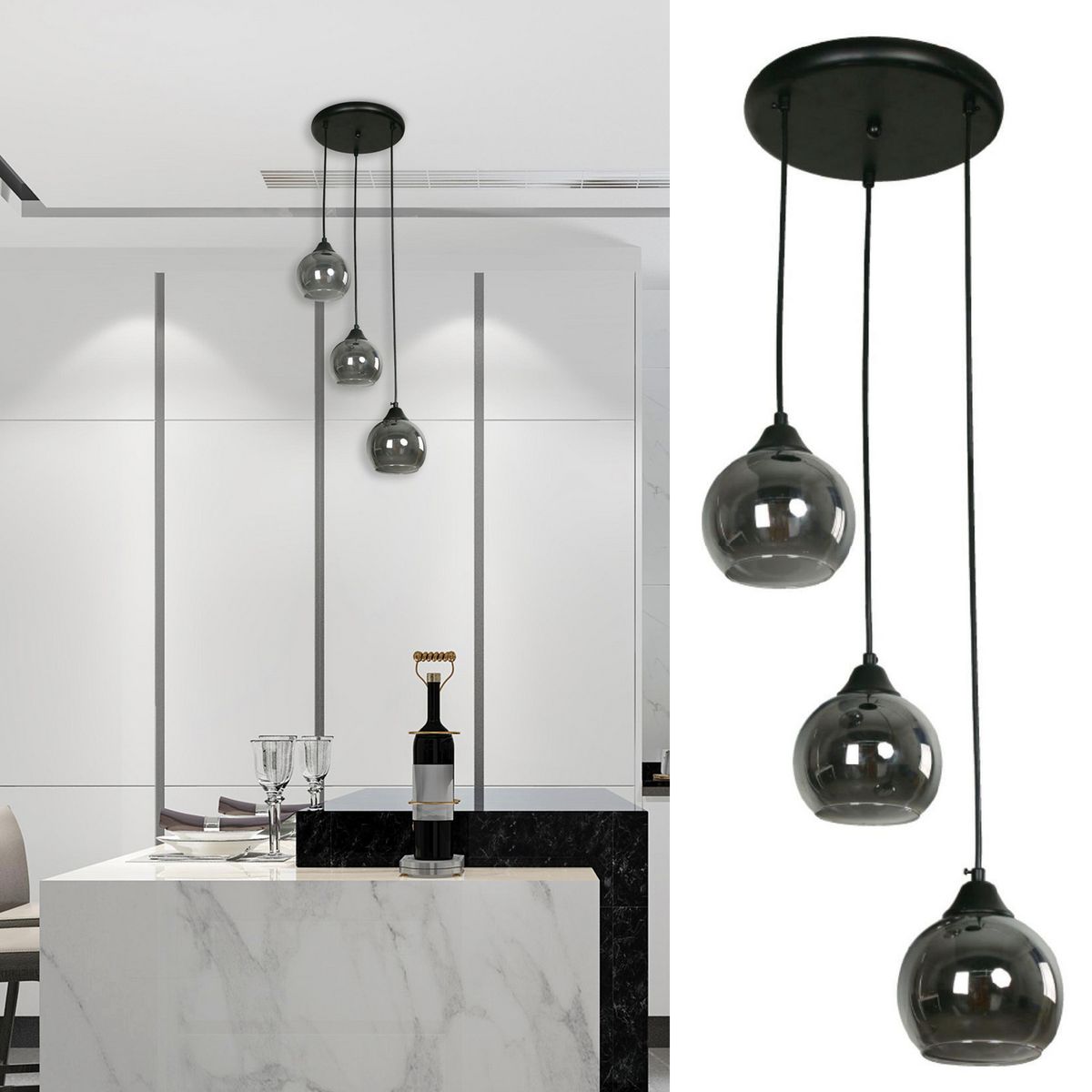 JUST HOME COLLECTION - Lámpara Colgante Metal Negro