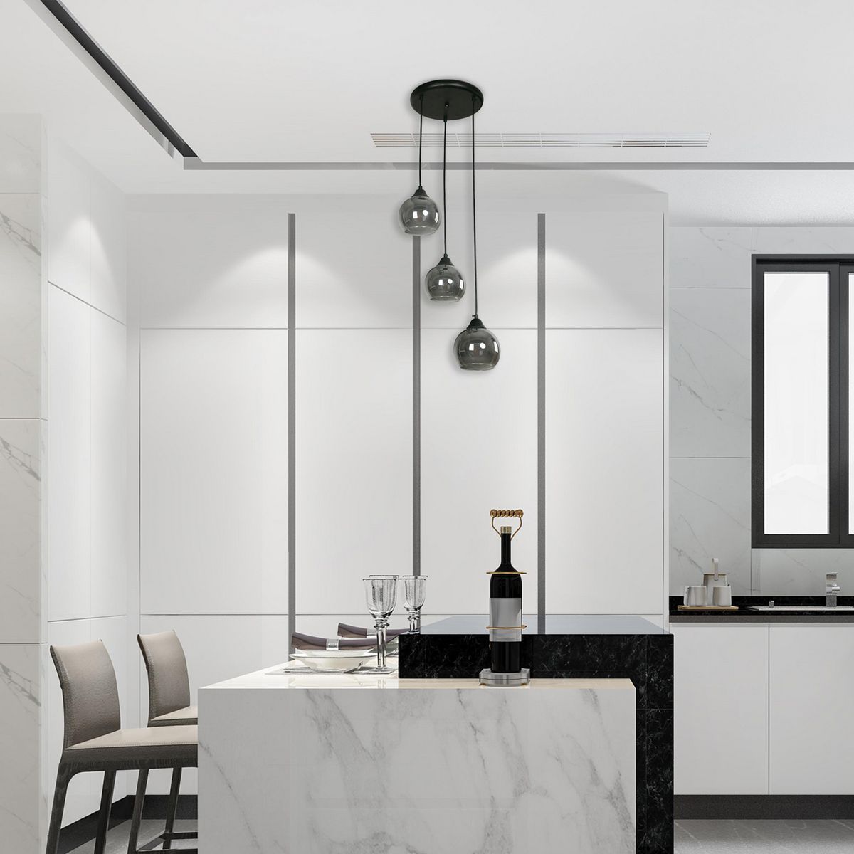 JUST HOME COLLECTION - Lámpara Colgante Metal Negro