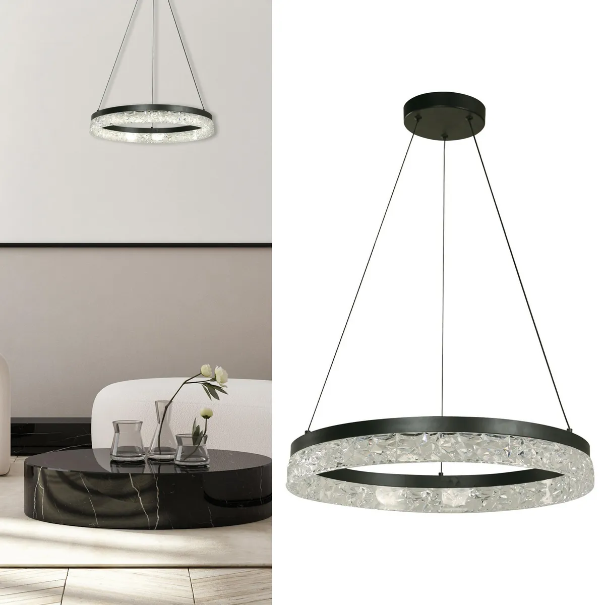 JUST HOME COLLECTION - Lámpara Colgante Metal Negro