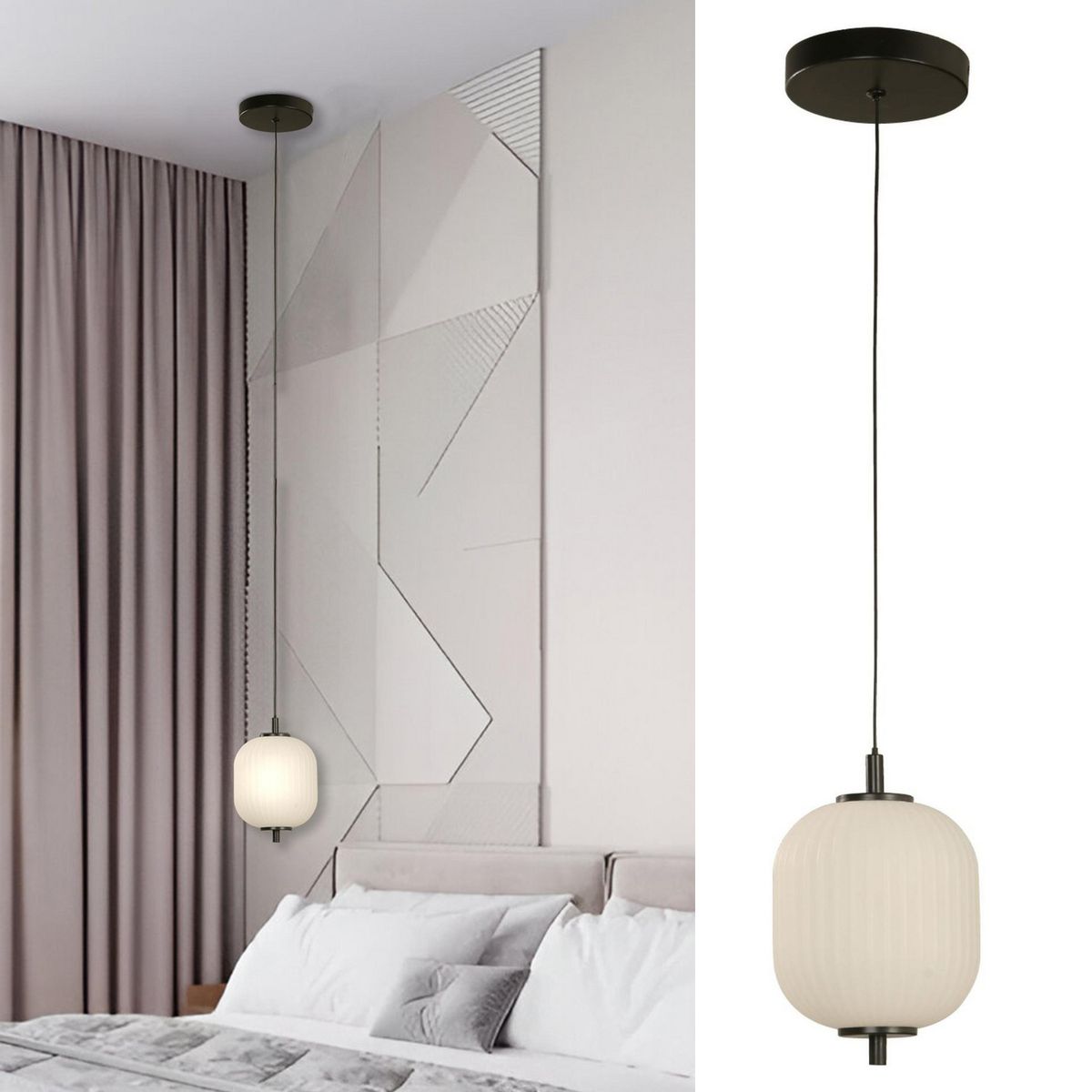 JUST HOME COLLECTION - Lámpara Colgante Metal Negro