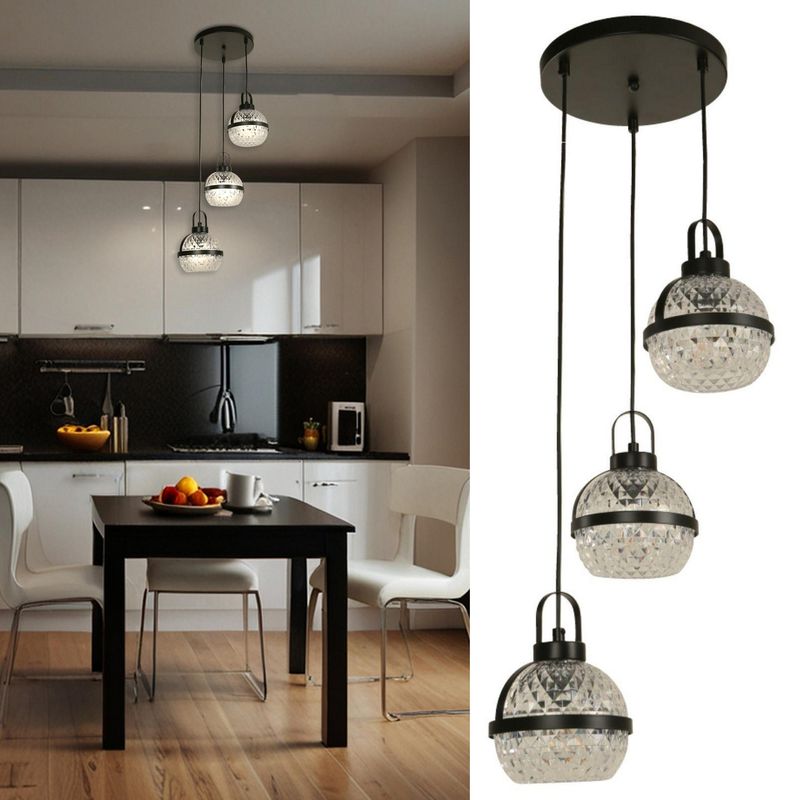 JUST HOME COLLECTION - Lámpara Colgar Lungo 3L E27 Negro