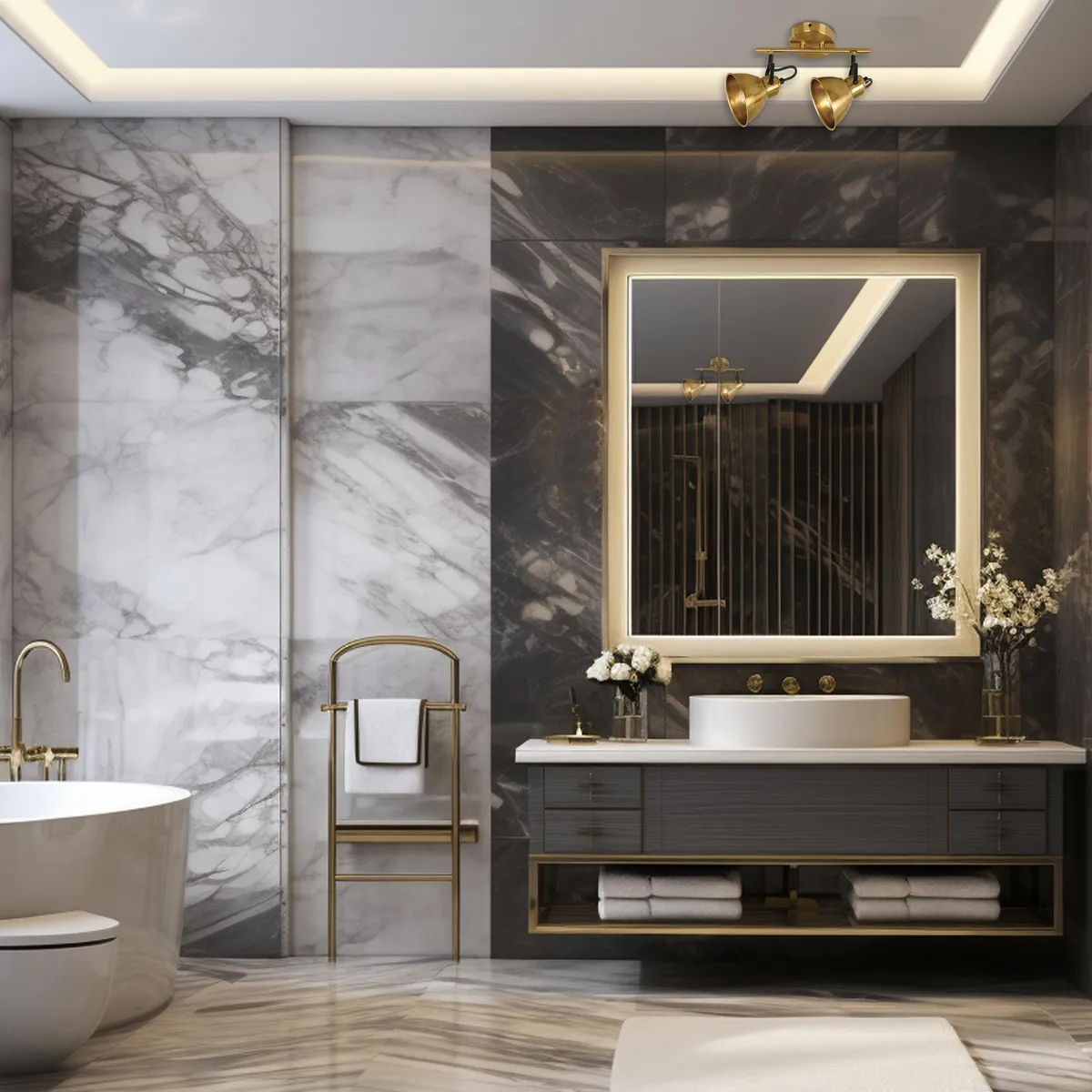 JUST HOME COLLECTION - Barra Led Bronce Café 33 cm