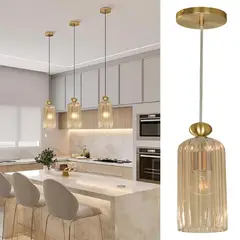 JUST HOME COLLECTION - Lámpara Colgante Metal Amarillo/Dorado 10 cm