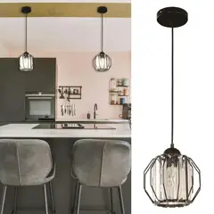 JUST HOME COLLECTION - Lámpara Colgar Fiori 1L E27 Negro